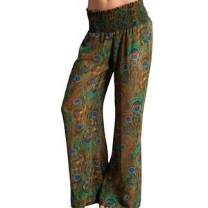 Show me you Mumu S/M original Peacock sheer Tipsy pant cover up SW2 2841